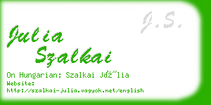 julia szalkai business card